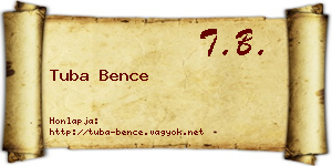 Tuba Bence névjegykártya